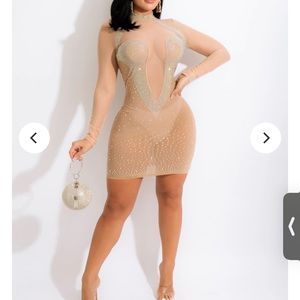Adored By You Mini Dress Nude